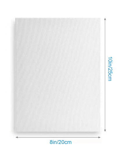 4pcs Stretched Canvas, 8 x 10 Inches ( 20 x 25 cm) Square Blank Canvases, 100% Cotton Canvases for Painting