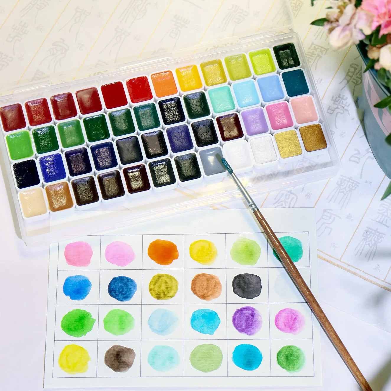 Artists' Watercolor Granulating Colors 24/36/48/60/98/130 Colors 1ml Transparent acuarela Professional pigments supplies