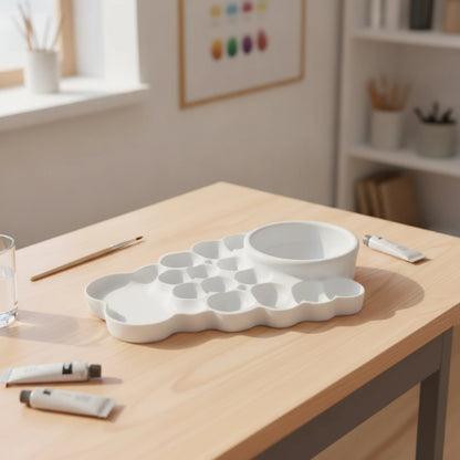 Cloud Paint Palette Long-Lasting Palette with Mixing Wells Art Supply Glossy Molded for Painters, Studio Painting, Sketching