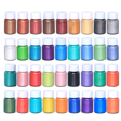 20ml-54colors Slim Pearl Nail Powder Grade Pearlescent Natural Mica Mineral Powder Epoxy Resin Dye Nail Pigment Chrome Powder