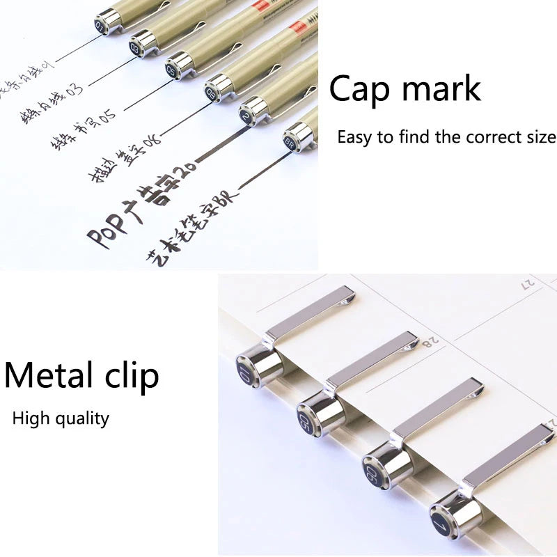 12 Kinds of Manga Markers Needle Pen Art Hand-painted Hook Line Pen