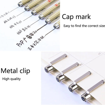 12 Kinds of Manga Markers Needle Pen Art Hand-painted Hook Line Pen
