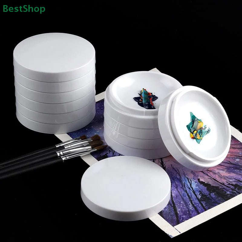 Thickened Five-layer Faux Ceramic Palette With Lid,Paint Dish Mixing Box