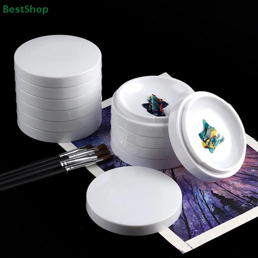 Thickened Five-layer Faux Ceramic Palette With Lid,Paint Dish Mixing Box