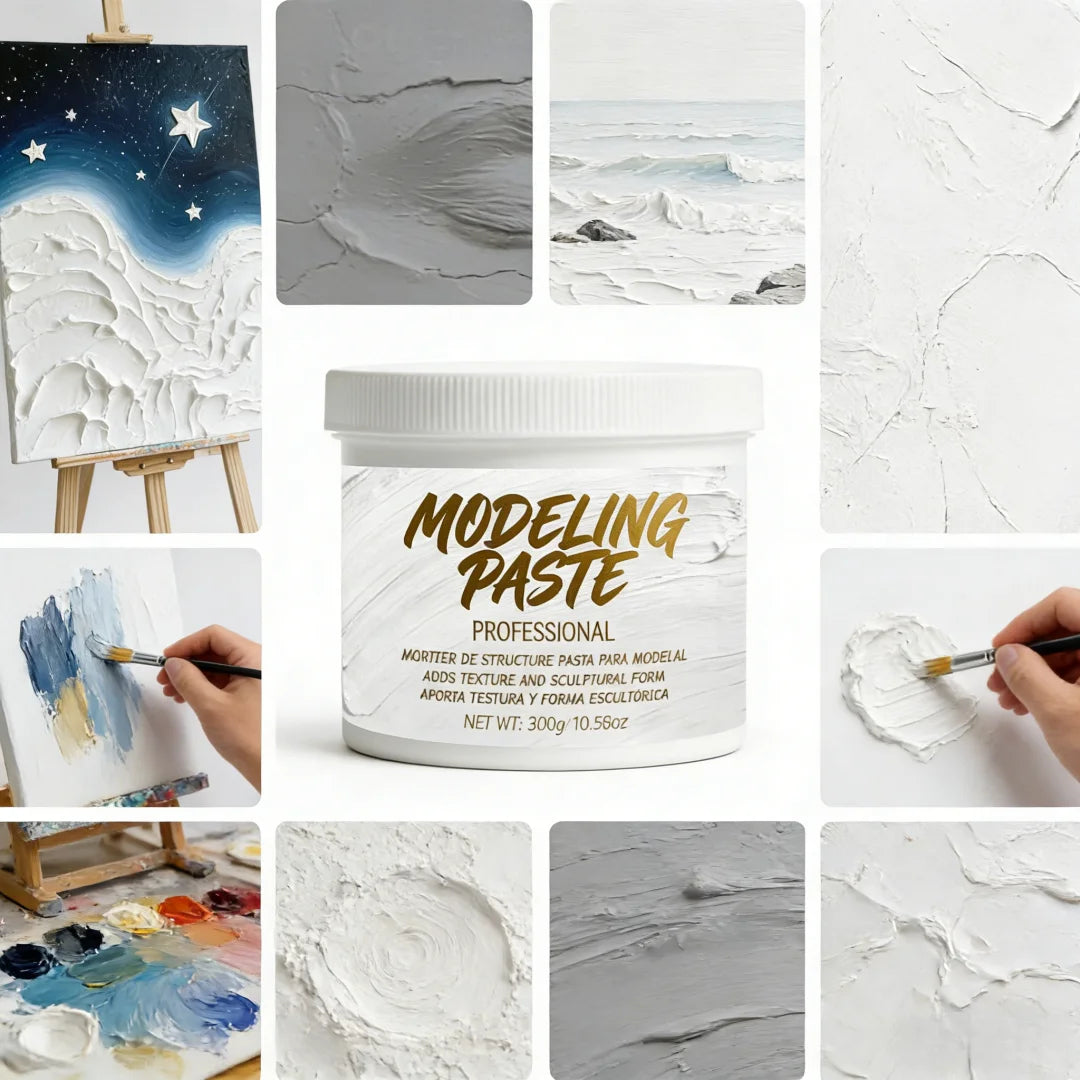 300g 3D Textured Modeling Paste, Acrylic Medium for Artists, Quick-Dry, No-Crack, Odorless, Thick Coating