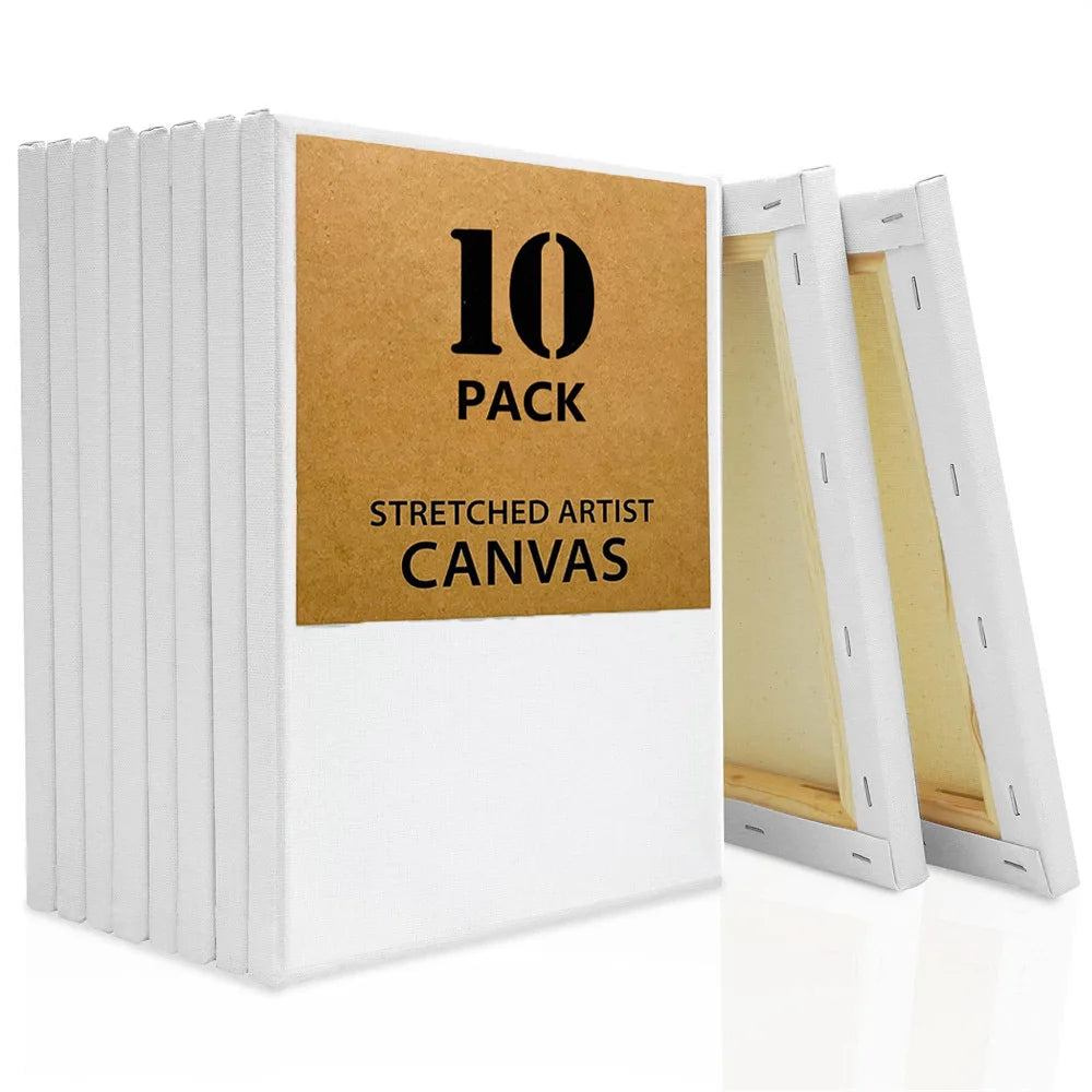 10pcs Square Blank Stretched Canvas Wooden Frames Blank Canvas Ideal for Painting /Decorating Suitable for Oil