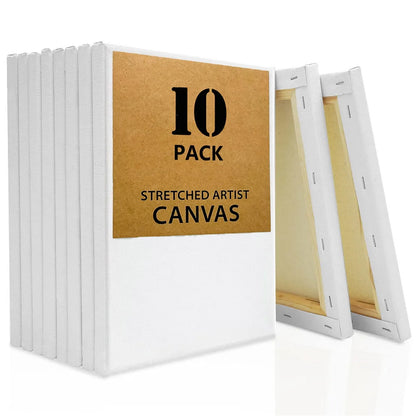 10pcs Square Blank Stretched Canvas Wooden Frames Blank Canvas Ideal for Painting /Decorating Suitable for Oil