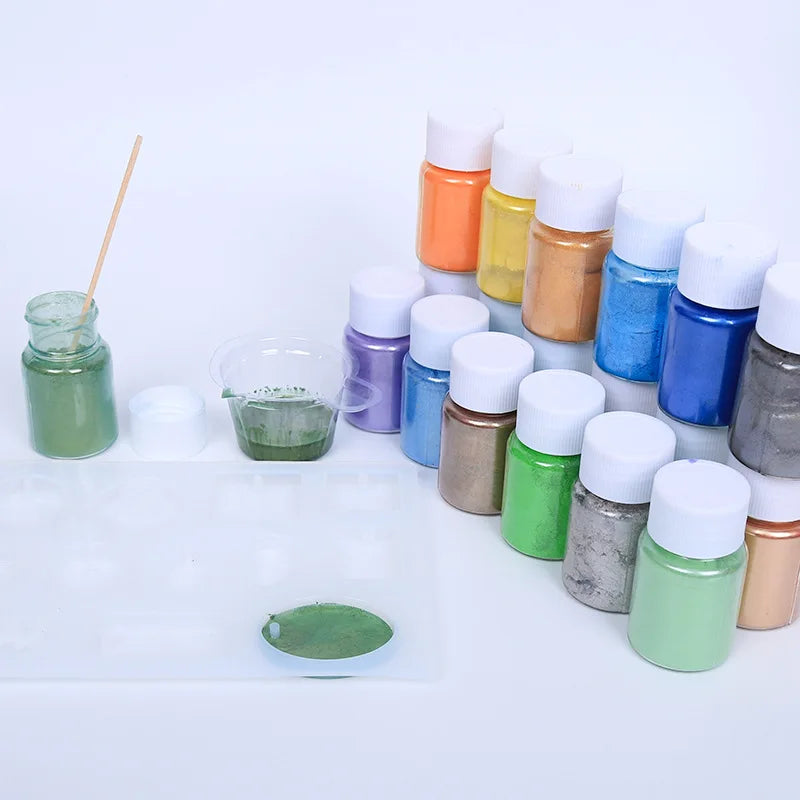20ml-54colors Slim Pearl Nail Powder Grade Pearlescent Natural Mica Mineral Powder Epoxy Resin Dye Nail Pigment Chrome Powder