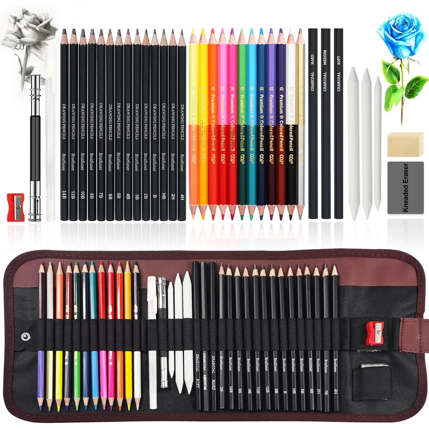 14/18/29/38/44/64 PCS Drawing Set Sketching Kit,Sketch Pencils Art Supplies with Graphite,Charcoal