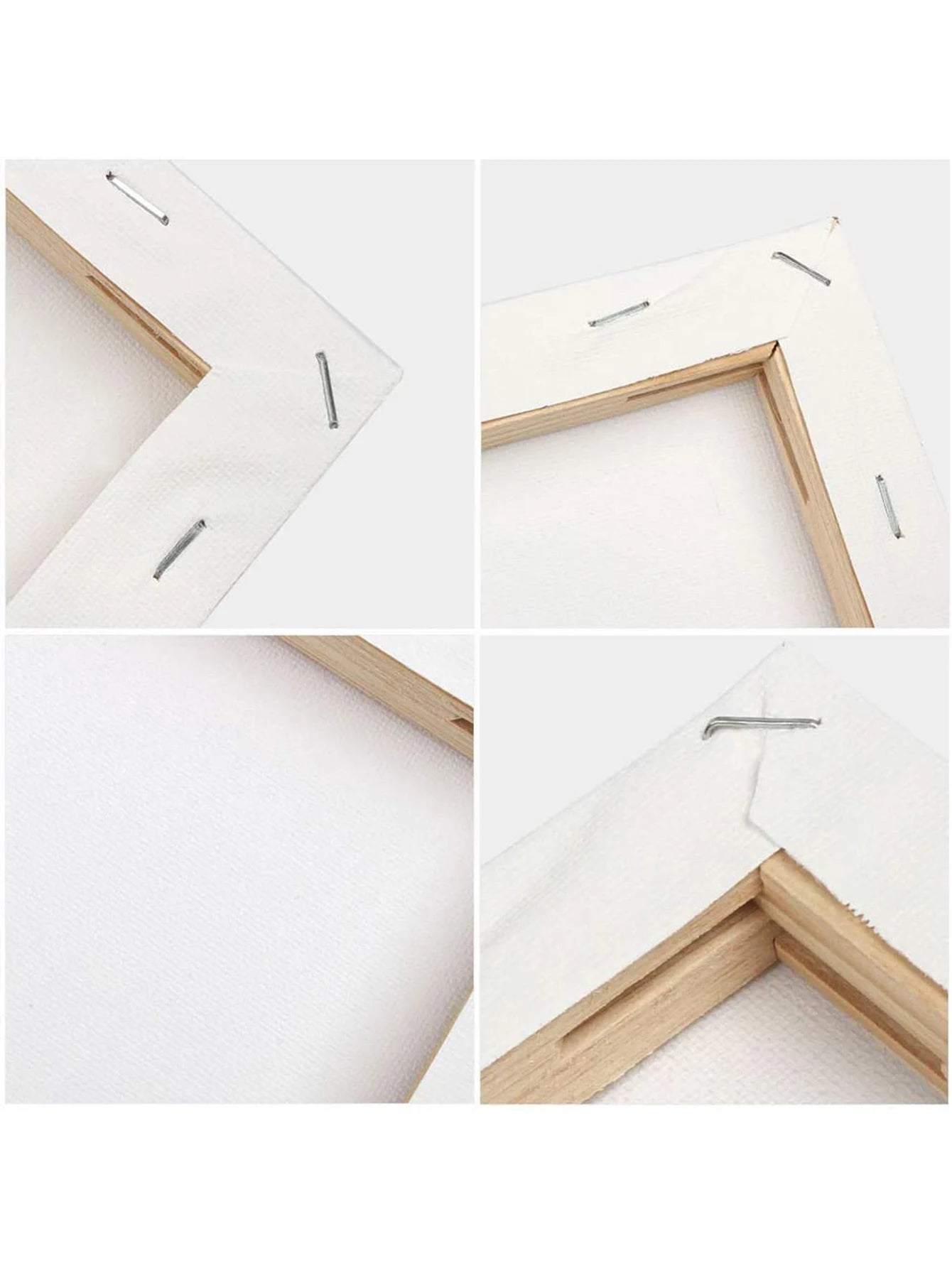 4pcs Stretched Canvas, 8 x 10 Inches ( 20 x 25 cm) Square Blank Canvases, 100% Cotton Canvases for Painting