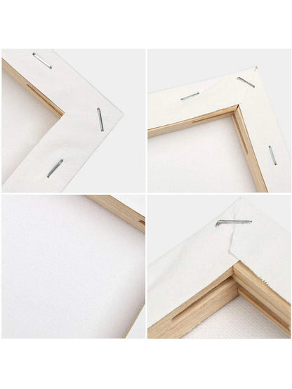 4pcs Stretched Canvas, 8 x 10 Inches ( 20 x 25 cm) Square Blank Canvases, 100% Cotton Canvases for Painting