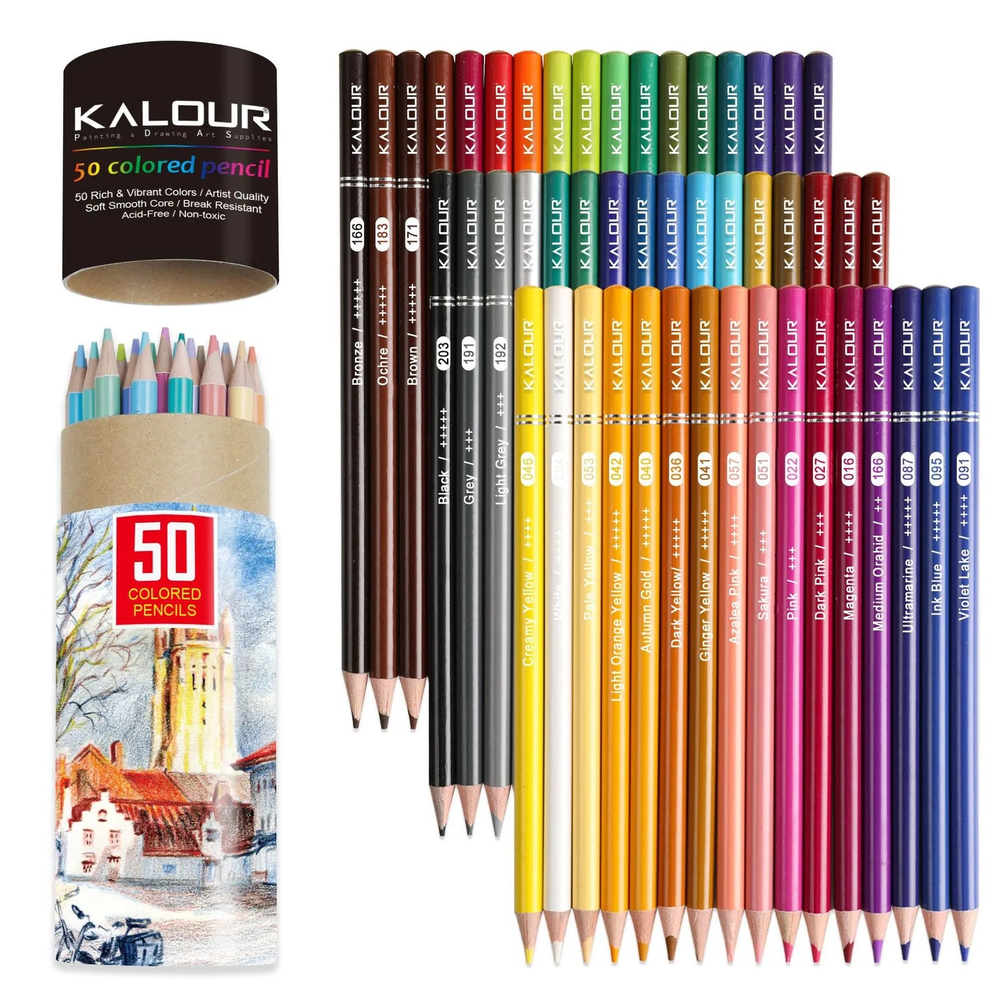 KALOUR Colores Pencil 123/75/50PC Set Lapices Colored Oily Drawing Art Supplies With Sharpener