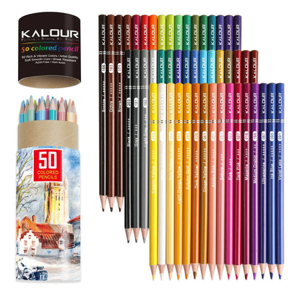 KALOUR Colores Pencil 123/75/50PC Set Lapices Colored Oily Drawing Art Supplies With Sharpener