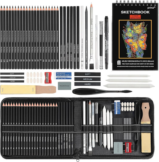 14/18/29/38/44/64 PCS Drawing Set Sketching Kit,Sketch Pencils Art Supplies with Graphite,Charcoal