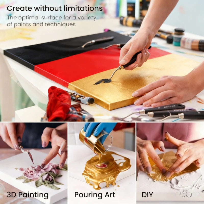 Sturdy Wooden Frame Blank Stretched Canvas, Acid-Free Pre-Coated Artist Canvas Ready for Acrylic Oil Paintings