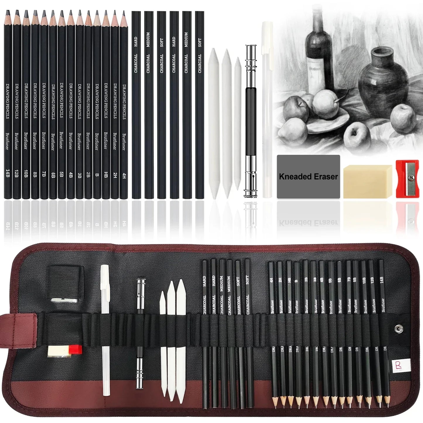 14/18/29/38/44/64 PCS Drawing Set Sketching Kit,Sketch Pencils Art Supplies with Graphite,Charcoal