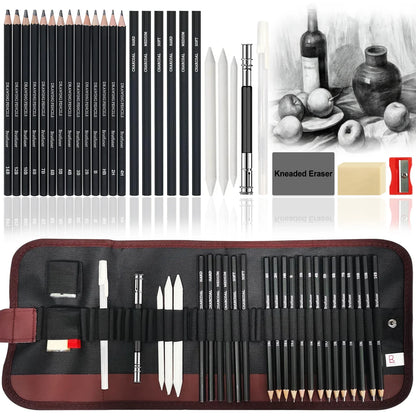 14/18/29/38/44/64 PCS Drawing Set Sketching Kit,Sketch Pencils Art Supplies with Graphite,Charcoal