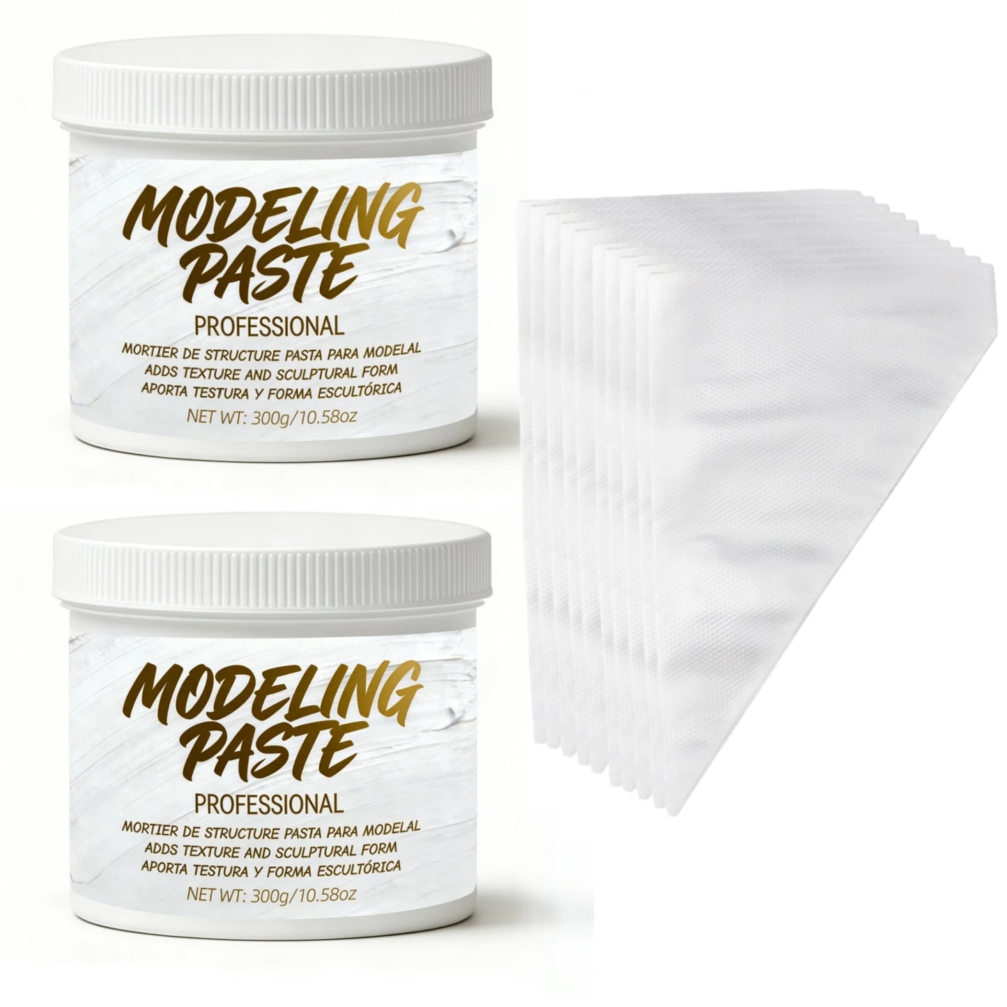 300g 3D Textured Modeling Paste, Acrylic Medium for Artists, Quick-Dry, No-Crack, Odorless, Thick Coating