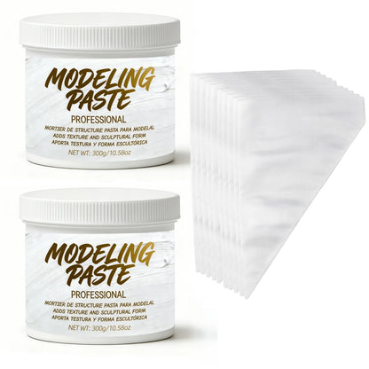 300g 3D Textured Modeling Paste, Acrylic Medium for Artists, Quick-Dry, No-Crack, Odorless, Thick Coating