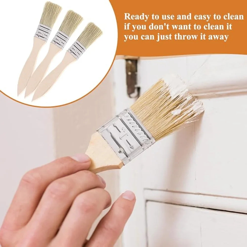 1-100Pcs Mane Brushes BBQ Brush Wooden Handle Soft Hair Paint Brushes for Drawing