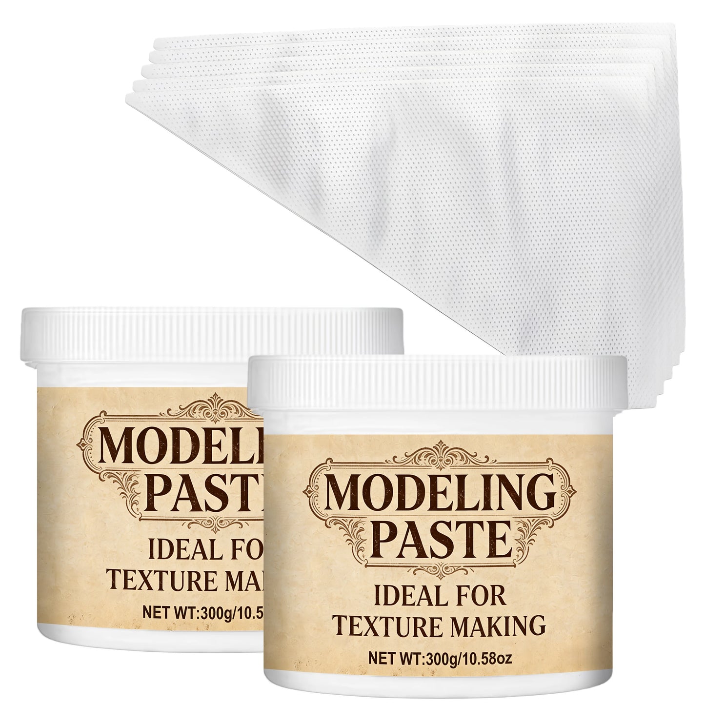 300g White Modeling Paste, Includes 5 Piping Bags, Ideal for Sculpting and Line Drawing