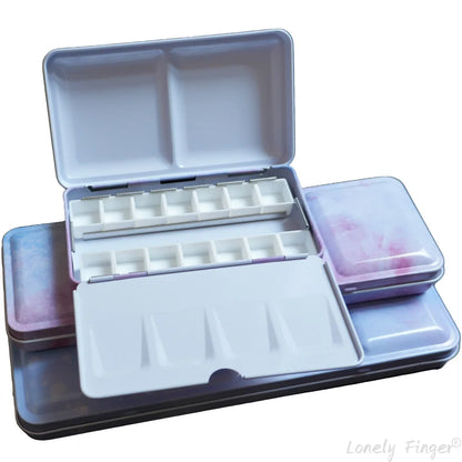 Empty Watercolor Tin Palette with 14/26/52 Pans, Metal Watercolor Paint Case with Lid