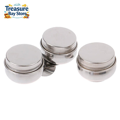 Stainless Steel Drum Painting Palette Oil Paint Pot Single Double Hole Dipper