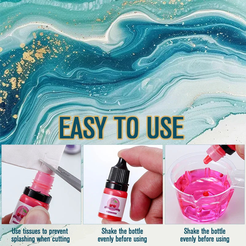 Epoxy Resin Color Pigment 24 Vivid Colors Liquid Epoxy Pigment Highly Concentrated Translucent Resin Dye for Art DIY Jewelry