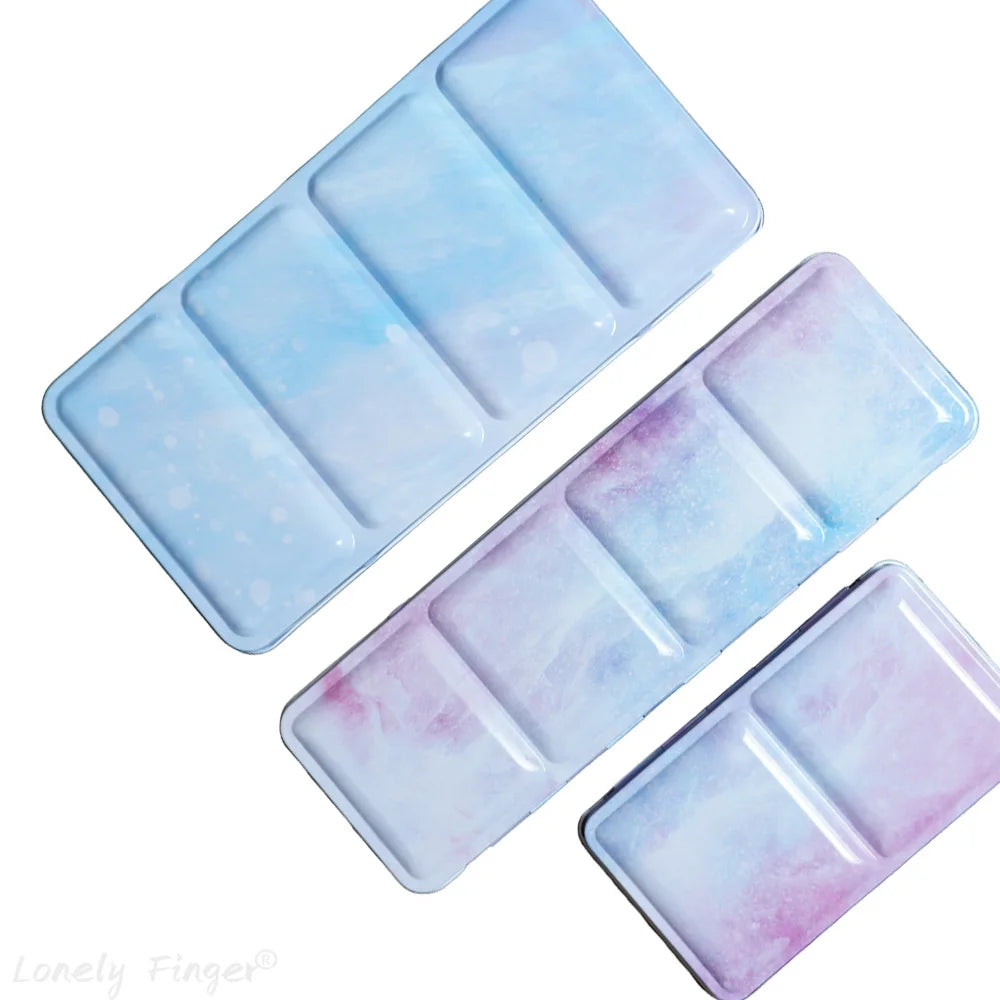 Empty Watercolor Tin Palette with 14/26/52 Pans, Metal Watercolor Paint Case with Lid
