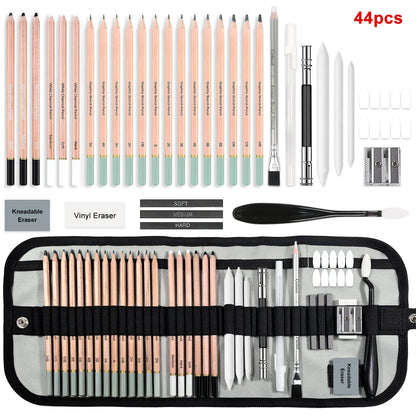 14/18/29/38/44/64 PCS Drawing Set Sketching Kit,Sketch Pencils Art Supplies with Graphite,Charcoal