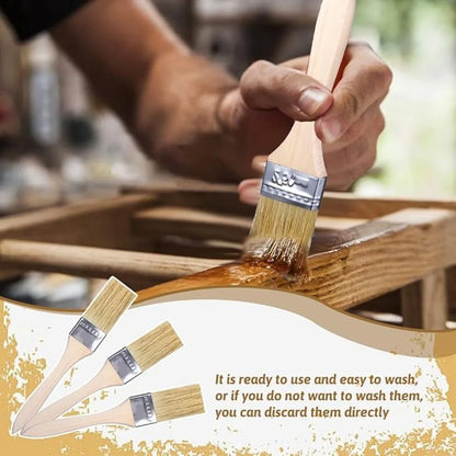 1-100Pcs Mane Brushes BBQ Brush Wooden Handle Soft Hair Paint Brushes for Drawing