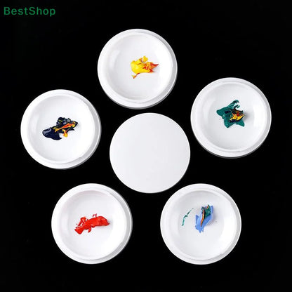 Thickened Five-layer Faux Ceramic Palette With Lid,Paint Dish Mixing Box