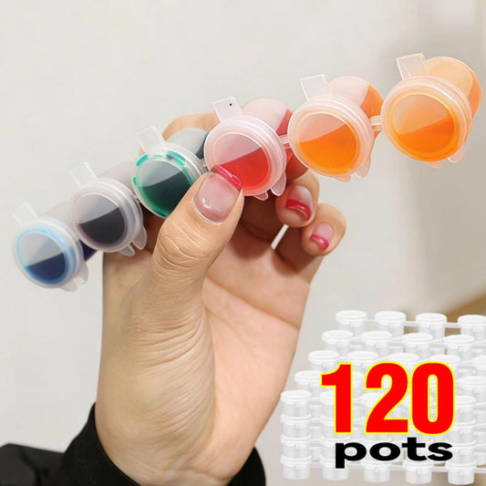 60/120Pcs Empty Paint Pot 10/20Strips 3ml 5ml Mini Paint Container Strip Storage Cup with Lid for Classrooms School Art & Crafts