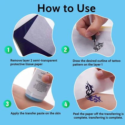 Tattoo Transfer Pape POSEIDON 10/30/50/100Pcs A4 Tattoo Transfer Pape For Permanent Makeup Tattoo