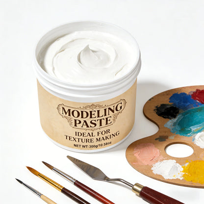 300g White Modeling Paste, Includes 5 Piping Bags, Ideal for Sculpting and Line Drawing