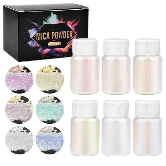6 Pcs-Set Epoxy Resin Dye Mica Powder Powdered Pigments Set Resin Mica Pearlescent Resin
