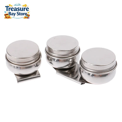 Stainless Steel Drum Painting Palette Oil Paint Pot Single Double Hole Dipper